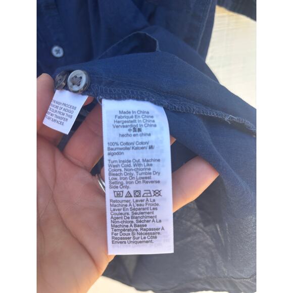 NWT J.Crew Cinched‎ Shirt Dress, Button Down, Indigo Blue, Cotton, Sz M - Picture 8 of 9